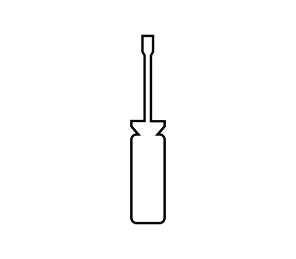 Schroevendraaier Pictogram Geïllustreerd Vector Witte Achtergrond — Stockvector