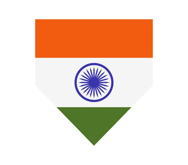India Zászló Fehér Háttér — Stock Vector