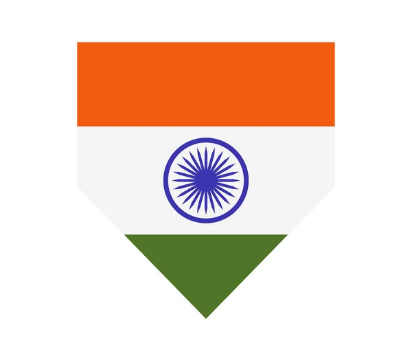 Drapeau Inde Sur Fond Blanc — Image vectorielle