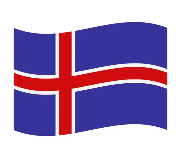 Флаг Исландии Белом Фоне — стоковый вектор