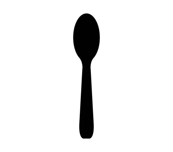 Spoon Icona Piatta Sfondo Bianco Illustrazione Vettoriale — Vettoriale Stock