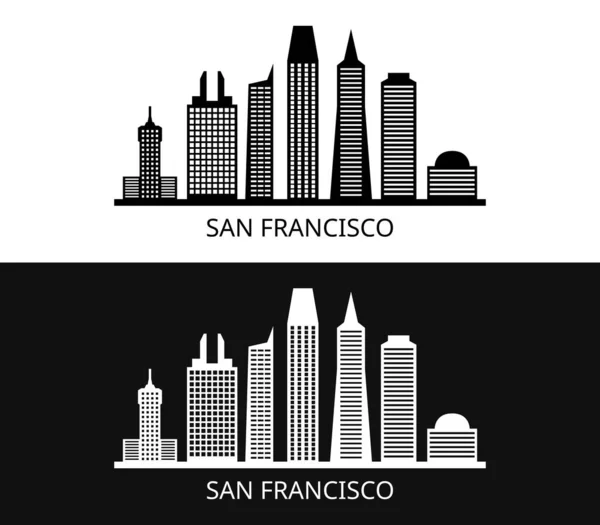 San Francisco Skyline Fundo Branco — Vetor de Stock