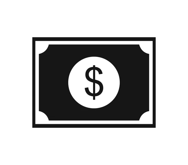 Ícone Dólar Fundo Branco — Vetor de Stock