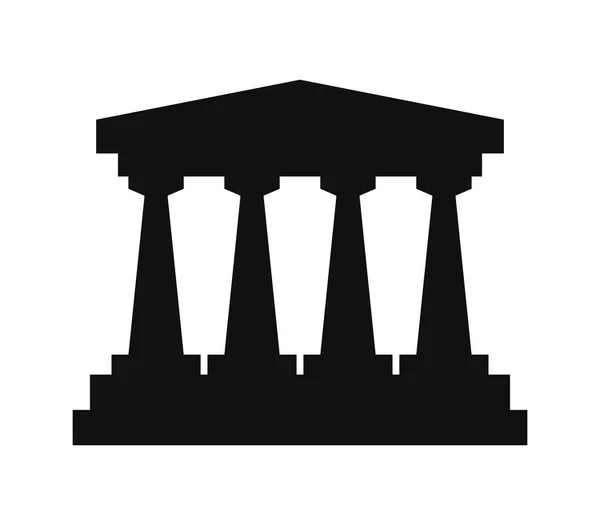 Tempel Ikon Vit Bakgrund — Stock vektor