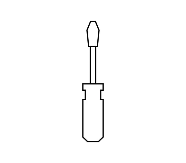 Schroevendraaier Pictogram Een Witte Achtergrond — Stockvector