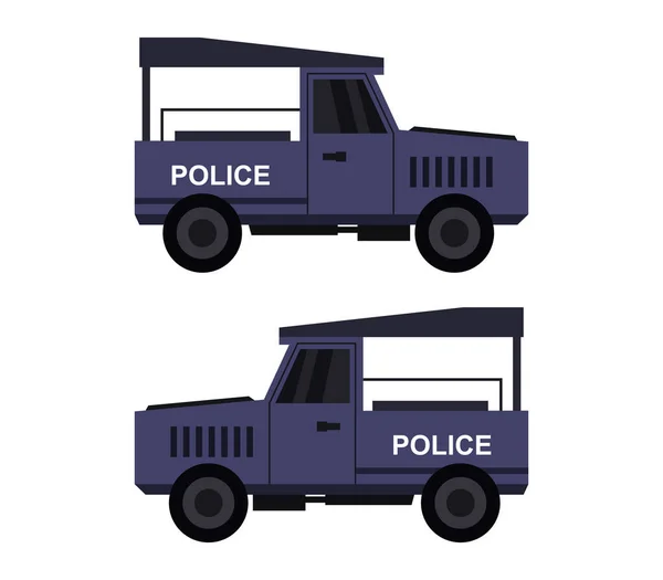 Police Van White Background — Stock Vector