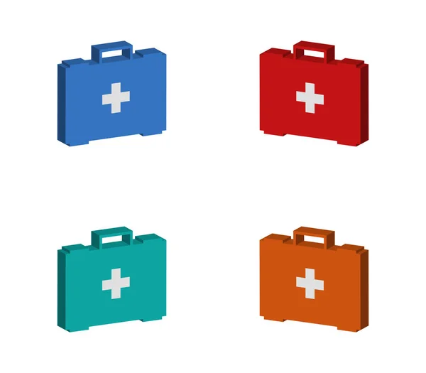 Medical Suitcase Icon White Background — Stock Vector