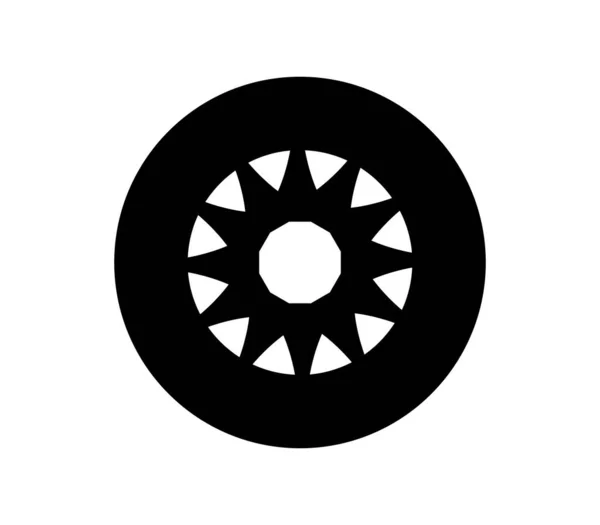Ikona Koła Samochodu Białym Tle — Wektor stockowy