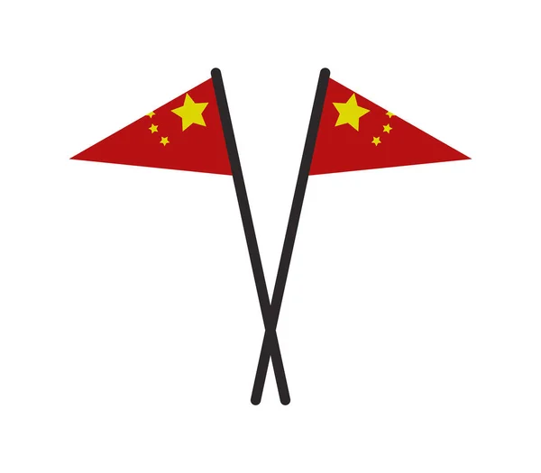 Drapeaux Chine Sur Fond Blanc — Image vectorielle