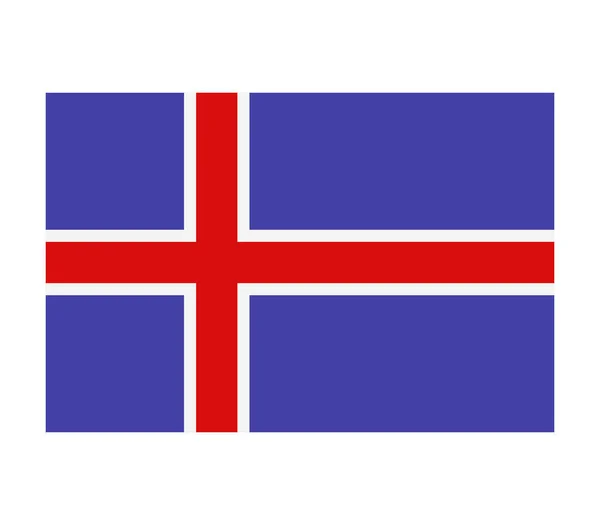 Islanda Bandiera Sfondo Bianco — Vettoriale Stock