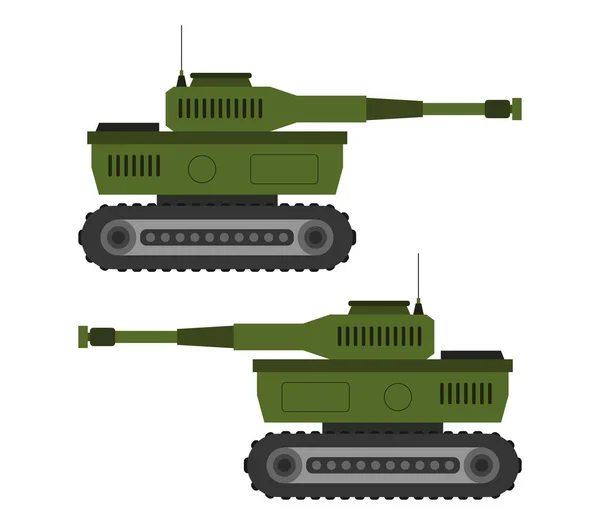 Tank Illustratie Een Witte Achtergrond — Stockvector