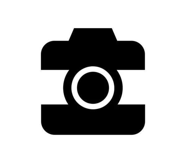 Εικονίδιο Φωτογραφικής Μηχανής Εικονογραφημένο Διάνυσμα Λευκό Φόντο — Διανυσματικό Αρχείο