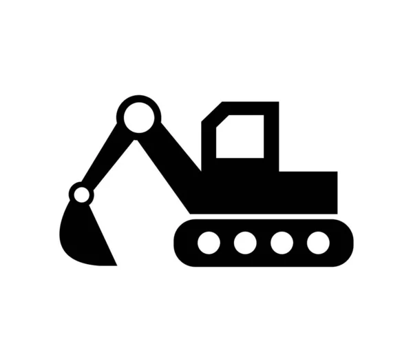 Excavator Icon Illustrated Vector White Background — Διανυσματικό Αρχείο