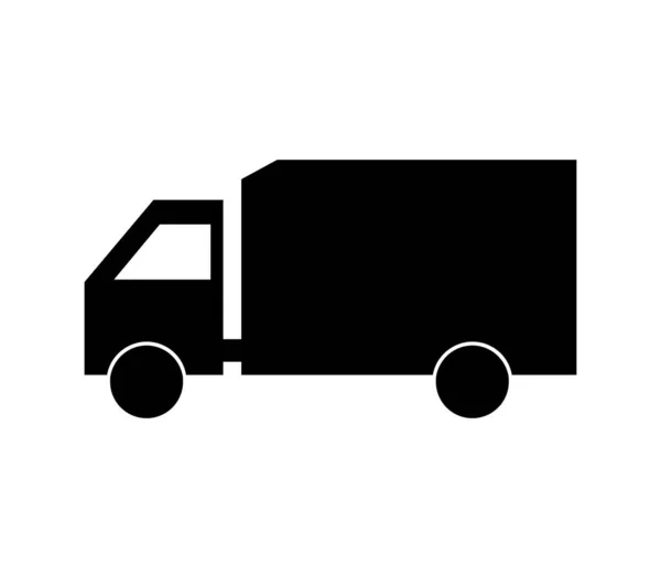 Truck Pictogram Geïllustreerd Vector Witte Achtergrond — Stockvector