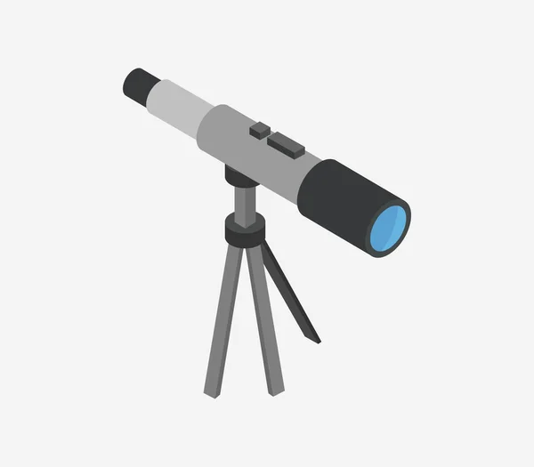 Teleskop Ikon Vit Bakgrund — Stock vektor