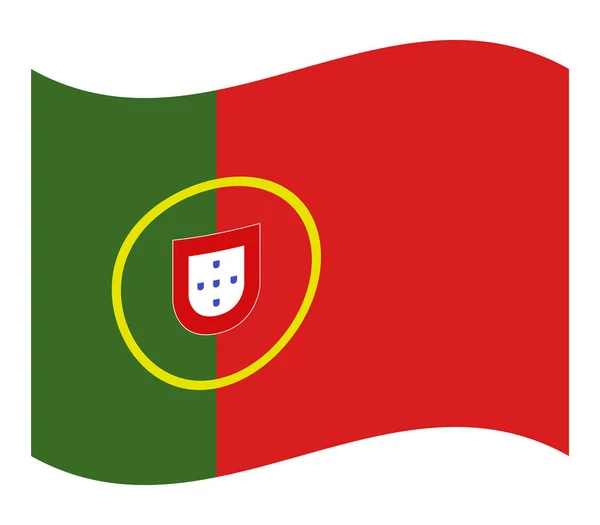 白い背景のポルトガル国旗 — ストックベクタ