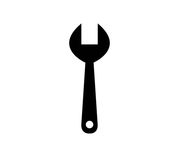 Wrench Flat Icon White Background Vector Illustration — Stock Vector