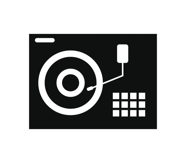 Pictogram Vinyl Speler Een Witte Achtergrond — Stockvector