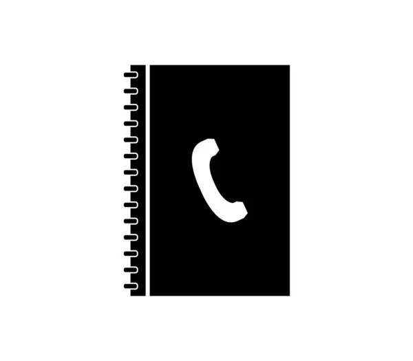 Beyaz Arkaplanda Telefon Rehberi Simgesi — Stok Vektör