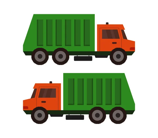 Symbol Müllwagen Auf Weißem Hintergrund — Stockvektor