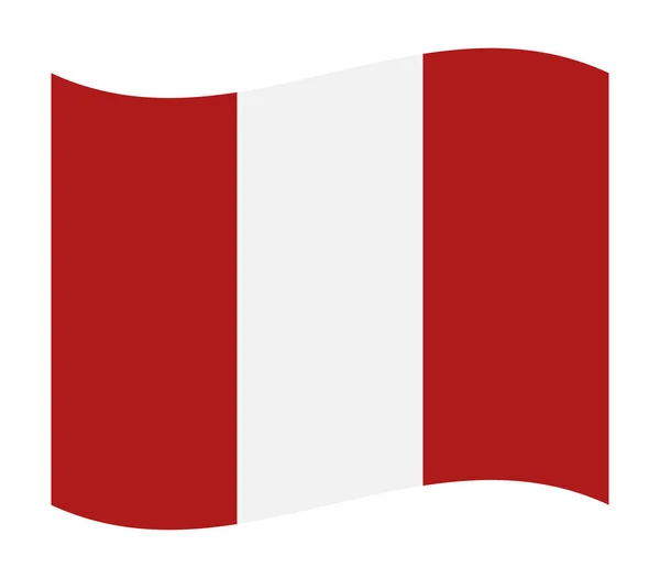 Bandeira Peru Fundo Branco — Vetor de Stock