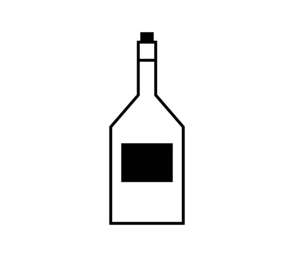 Icono Botella Vino Sobre Fondo Blanco — Archivo Imágenes Vectoriales