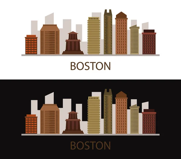 Ilustração Vetor Skyline Boston — Vetor de Stock