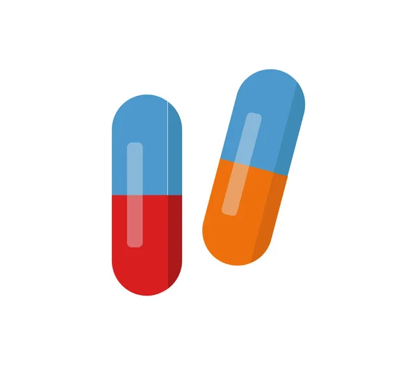 Pills Icon White Background — Stock Vector