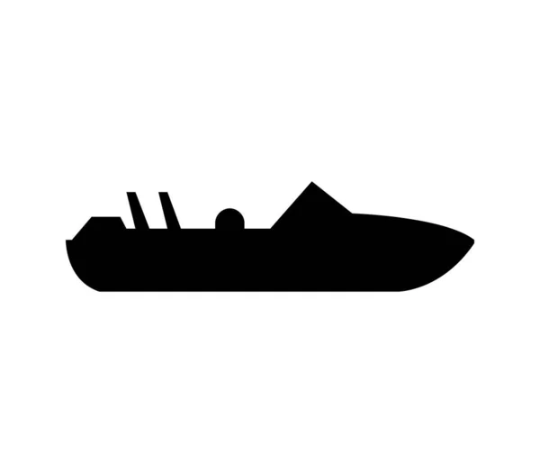 Båt Ikon Illustrerad Vektor Vit Bakgrund — Stock vektor
