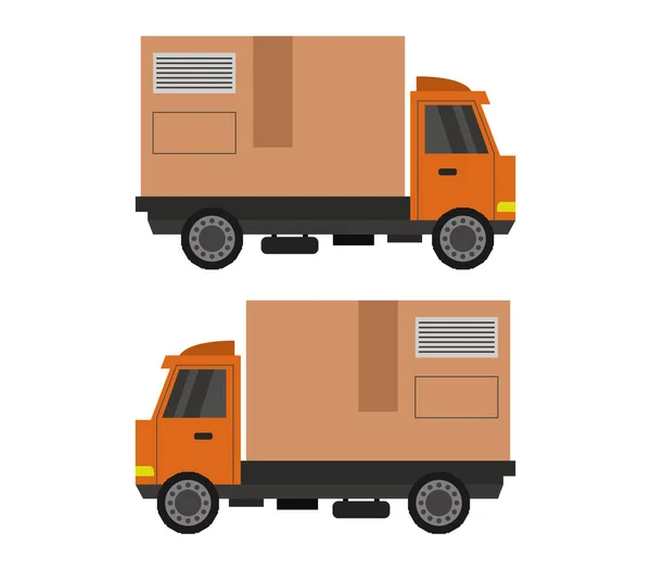 Delivery Truck White Background — Stock Vector