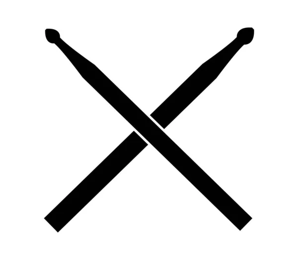 Drum Sticks Icon White Background — Stock Vector