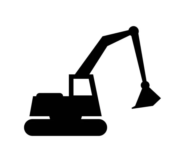 Icona Dell Escavatore Illustrata Vettore Sfondo Bianco — Vettoriale Stock