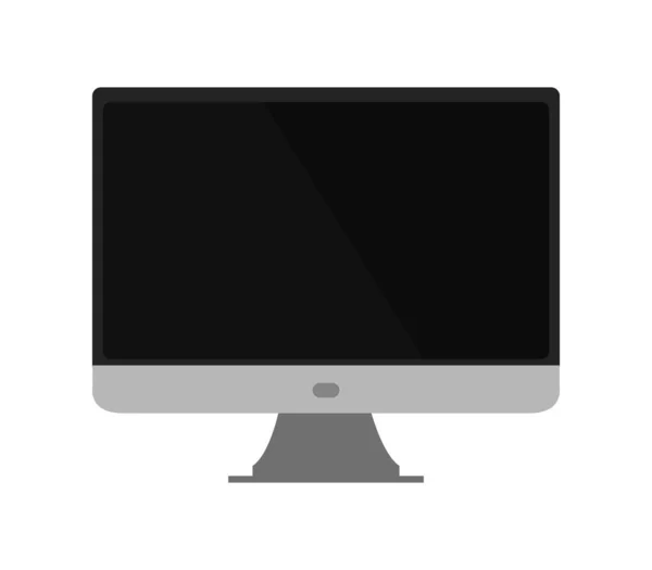 Computer Monitor Plat Pictogram Witte Achtergrond Vector Illustratie — Stockvector