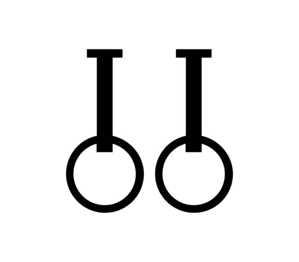 Turnringe Symbol Auf Weißem Hintergrund — Stockvektor