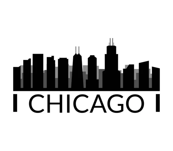 Chicago Horizonte Sobre Fondo Blanco — Vector de stock