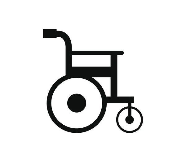 白い背景の車椅子のアイコン — ストックベクタ