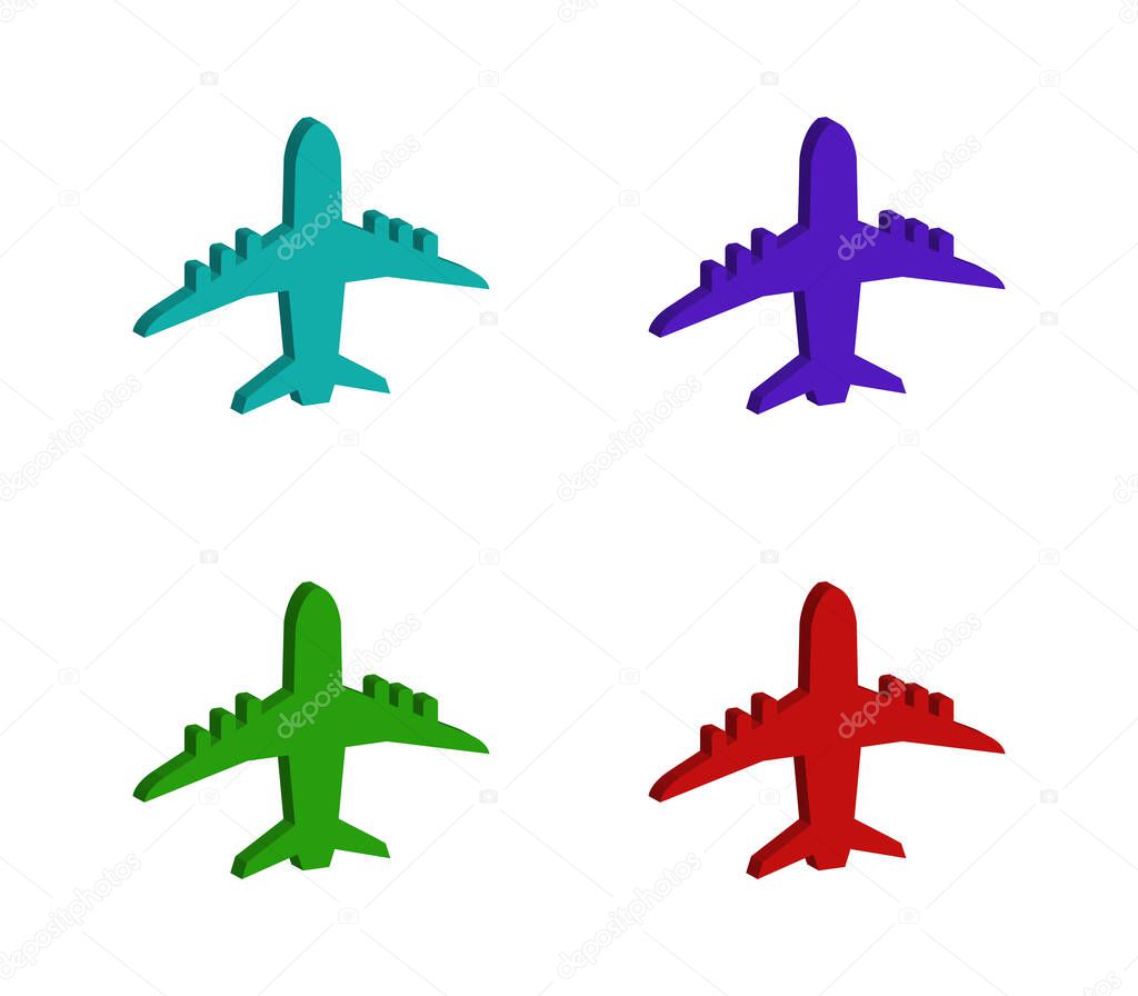 Airplanes flat icons, vector illustration