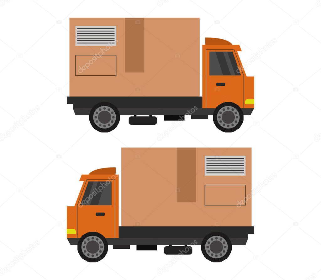delivery truck on a white background