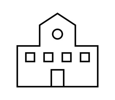 Beyaz arkaplanda okul simgesi