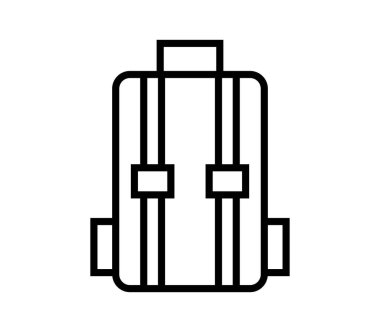 Beyaz arkaplanda okul sırt çantası simgesi