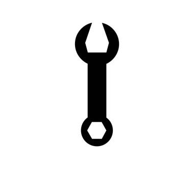 İngiliz anahtarı simgesi beyaz arkaplanda vektör ile gösterilmiştir