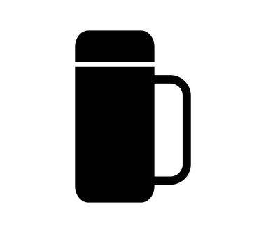 Beyaz arkaplanda termos simgesi