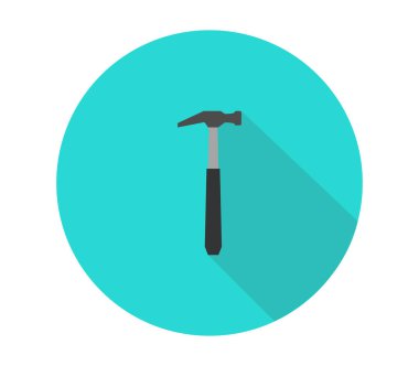 Beyaz arka plan üzerinde çekiç simgesi