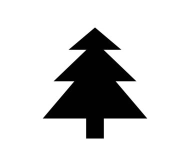 Beyaz arkaplanda vektör ile gösterilen noel ağacı simgesi