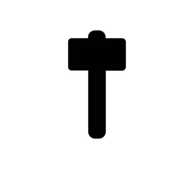 Beyaz arkaplanda vektör olarak gösterilen çekiç simgesi