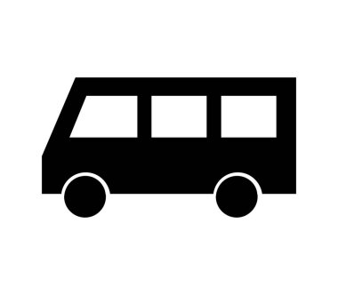 Beyaz arkaplanda vektör olarak gösterilen van simgesi