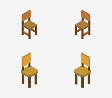 Beyaz arkaplanda sandalye simgesi