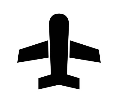 beyaz arkaplanda vektör ile resimlenmiş düzlem simgesi