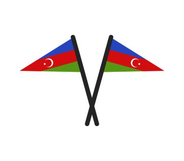 Beyaz arkaplanda azerbaijan bayrakları