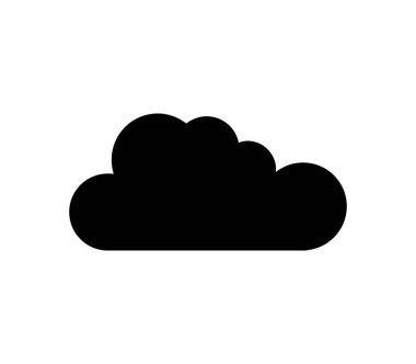 Beyaz arkaplan üzerindeki vektör ile resimlenmiş bulut simgesi